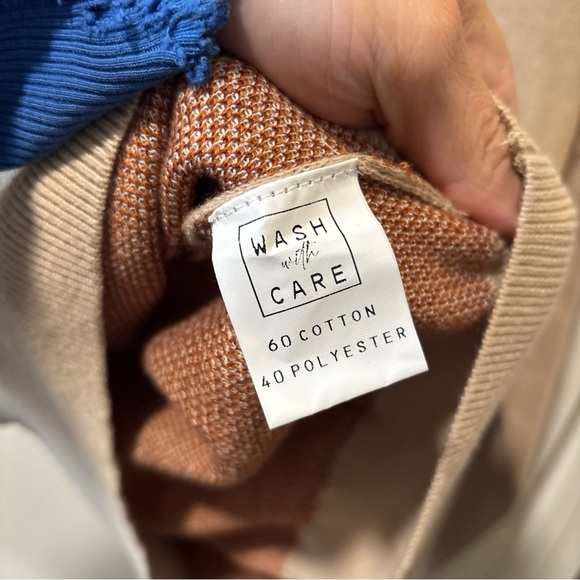 Two 2 Fly Sweater Horse Equestrian Western Oversized Pullover Tan Brown Size S M - Picture 6 of 7